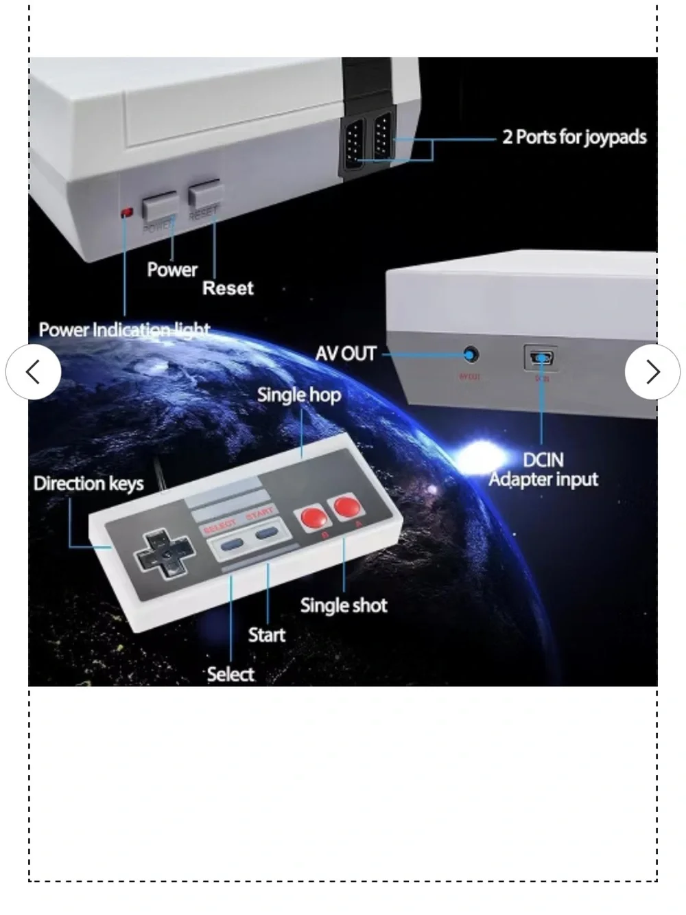 Retro Classic Mini Game Console with 620 Built-In Games
